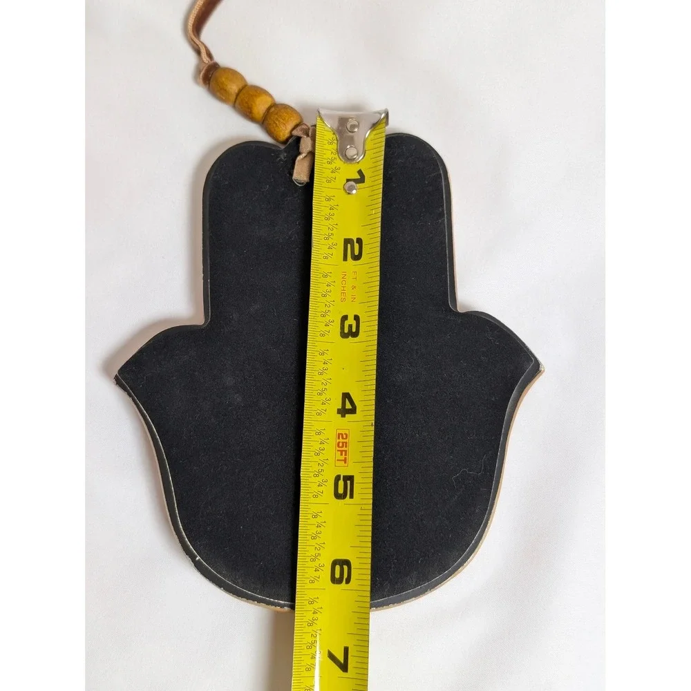 Arto Hamsa Hand Home Blessing Wall Hanging Plaque Jerusalem Relief Gold Accents